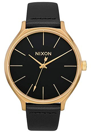 Nixon Armbanduhr Clique Leder Gold / Black