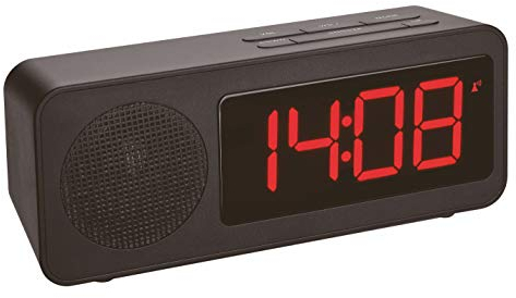 TFA Dostmann Funk-Wecker, 60.2546.01, mit Radiofunktion, kontraststarkem Display und Ladefunktion für Mobilgeräte, Kunststoff, schwarz, (L) 162 x (B) 53 x (H) 67 mm