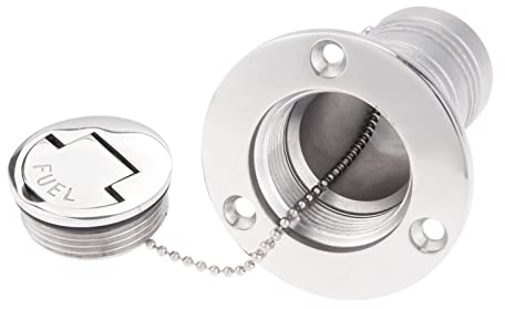 Mtsooning 1,5 Zoll/ 38 mm Bootsdeck-Kraftstofffüller, Marine-Tankdeckel aus Edelstahl, Wassereinspritzanschluss für Boote, Yacht, LKWs, Wohnwagen
