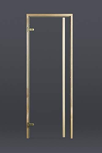 FinTec Porte de Sauna en Verre Clair (695 x 1890 mm), Poignée Tringle