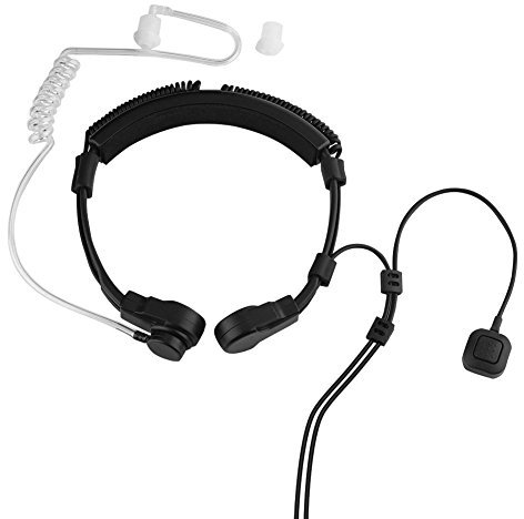Throat Mic Headset, Akustikröhre Throat Mic Kopfhörer Mikrofon Luftleitung PTT-Kopfhörer für UV-5R BF-888S Walkie Talkie