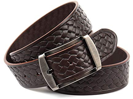 Anthoni Crown Herren Ledergürtel Gürtel, Dunkelbraun, 105
