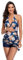 Maillot de Bain Femme Tankini avec Culotte Maillot de Bain 2 Pièce Push Up Elégant Plage Floral Maternité Beachwear Tankini pour Grossesse Encein Bathing Suit Maternité (Bleu,M)