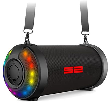 S2-Digital S-Tube Enceinte LED d'extérieur Bluetooth avec radio FM et effet de lumière LED RVB