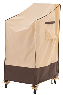 F&J Outdoors Schutzhülle Stapelstühle 65x65x75/115cm Rattan agartenstuhl abdeckung wasserdicht Hölzerne Stoffe gartenstuhl abdeckung hochlehner sonnenbeständige staubdichte Möbel wasserdichte Plane