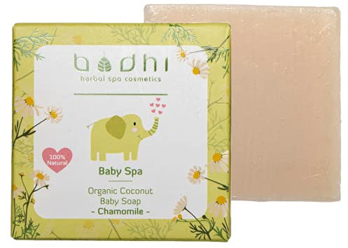 Bodhi® Bio Babyseife KAMILLE 50g - Hautpflege für zarte Babyhaut, mit Organic Kokosnuss-Öl, Handgemachte Kinderseife stück, 100% Natürlich & Vegan