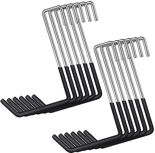 12 Pack Heavy Duty Rafter Hooks for Hanging Vinyl Coated Large S Hooks for Hanging Ladder Bike Hangers Garage Storage Organizer Black