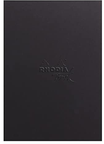 Rhodia 116187C - Skizzenblock / Zeichenblock Mixed Media Pad, 20 Blatt Paint'ON-Papier extraweiß 250g, DIN A5 Hochformat, geleimt, mikroperfortiert, abtrennbar, Hardcover, Schwarz 1 Stück