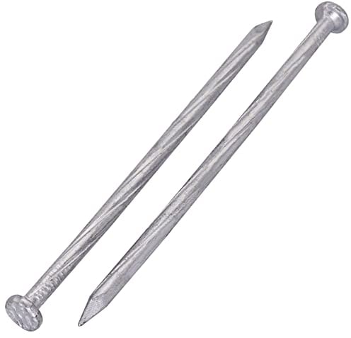 SKIR'CO (40pcs) Clous carrés torsadés en acier 4.0x100mm clous en acier zingué, clous de travail du bois, clous carrés torsadés