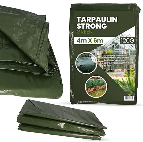 Telone Occhiellato 4x6m PVC 120 g/m² di Copertura Ipermeabile Poliestere Adatto di Rinforzati di Tetti Campeggio Terrazze Auto Antistrappo Tessuto per Coprire Cantiere4