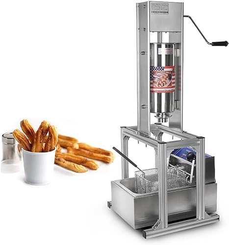 COYEUX Macchina per Churros Commerciale, Macchina per churrera per Ciambelle spagnole da 5 Litri, con friggitrice elettrica da 6 Litri e Supporto, per Uso Domestico del Ristorante