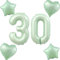 Olive Grün Luftballons Zahl 30+4 pcs herz/stern Folienballon Zahl 30 .Geburtstag frau mädchen,40 Riesenzahl Ballons 30 .geburtstagsdeko mann,Zahlenballon 30, Helium Ballons 30 Zahlen Luftballon