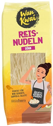 Wan Kwai Reisnudeln dünn 200g – Authentischer Genuss für Wok, Suppen & Salate. Vegan & glutenfrei. Schnell zubereitet in 5 Minuten.