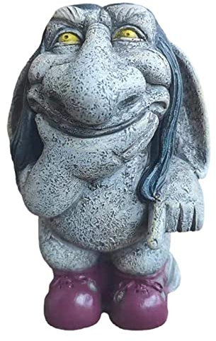 VELEEZE Gartenzwerg-Statue, denkender Zwerg-Troll-Gartenstatue aus Kunstharz, Zwerg-Troll-Ornament für Terrasse, Halloween, Weihnachtsdekoration, Partys und Veranstaltungen