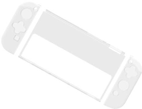 AOKWAWALIY Custodia Protettiva Rigida per Switch OLED Set Completo TPU Trasparente per Console e Accessori da Gioco Sturdy e Compatibili