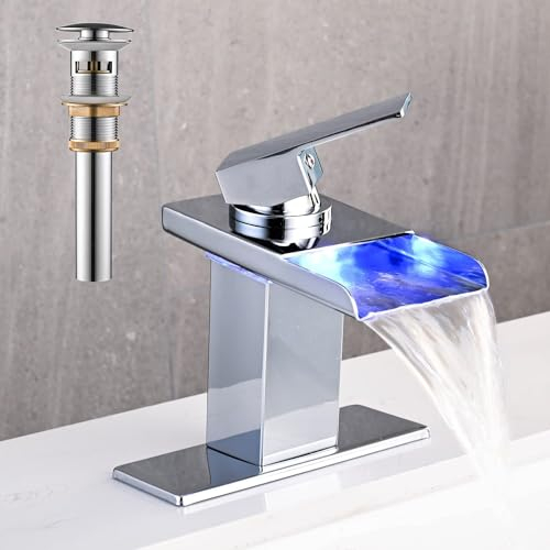 Badarmatur mit Abfluss und Schlauch Waschbeckenarmatur mit einem Griff, Düse aus verzinktem Glas