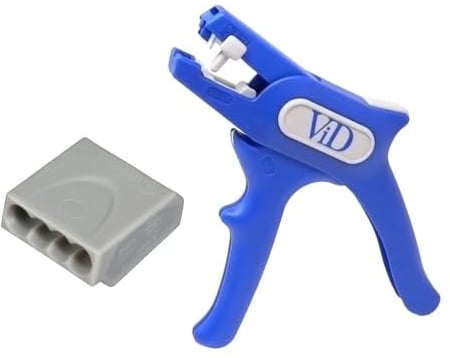 ViD C1004251 Verbindungsklemmen/Steckklemmen grau 0,5-2,5 mm² 100 Stück… (Steckklemme (100Stk.) + Abisolierzange)