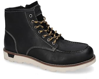 Dockers by Gerli Herren Combat Boots, Männer Stiefeletten,wasserabweisend,uebergangsschuhe,uebergangsstiefel,Stiefel,schwarz,44 EU