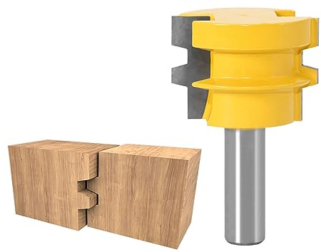 12,7 mm 12 mm vástago de lengüeta y fresadora de suelo de espiga fresadora de suelos de carpintería brocas de inglete reversibles para lengua y suelos de 12/2,7 mm para mesa de puerta