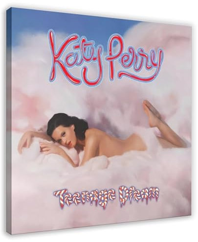 CSESTCGN Katy Perry Teenage Dream Albumcover-Poster, Leinwand, Poster, Schlafzimmer, Dekoration, Landschaft, Büro, Zimmer, Dekoration, Geschenk, 70 x 70 cm