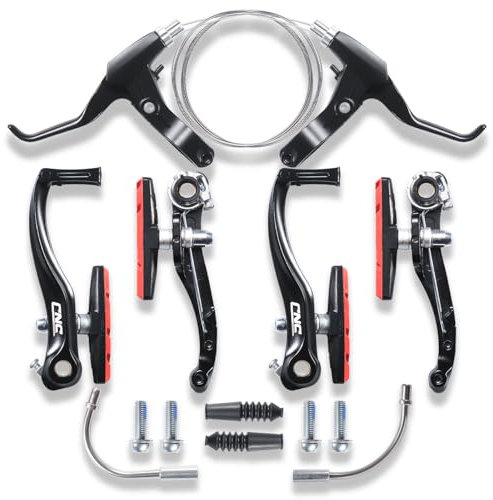 CNCLOL Bike V Brake Set, Bicycle V Brake Set for Front& Rear, V Brake Caliper Set For Road Bike/Mountain Bike/MTB/BMX.Black/Red
