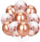 DazzJoy Luftballons Rosegold, 10 Stk 12 Zoll Konfetti Rosegold Luftballons Geburtstag, Metallic Rosa Konfetti Ballons für Mädchen Geburtstag, Boho Hochzeit, Babyparty, Brautparty, Jubiläum Dekoration