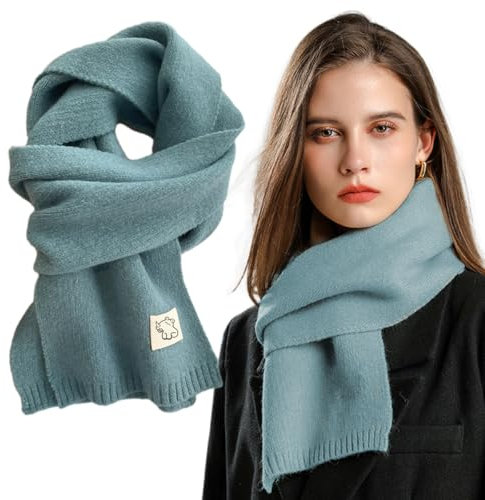 Xifrika Damen-Strickschal ohne Fransen in der Farbe Aquamarin – Weich, Warm, Elegant und Kratzfrei. Winterschal in Größe 160x20 cm für den Alltag.