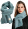 Xifrika Damen-Strickschal ohne Fransen in der Farbe Aquamarin – Weich, Warm, Elegant und Kratzfrei. Winterschal in Größe 160x20 cm für den Alltag.