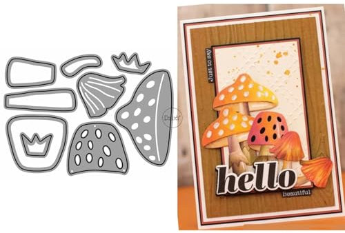 DzIxY Patchwork-Pilz-Metall-Stanzformen für Kartenherstellung, Prägepapier-Stanz-Set, Scrapbook-Schablonen, Zubehör, Maschinenvorlagen