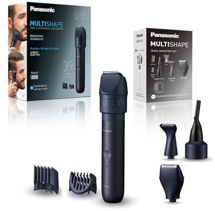 Panasonic MULTISHAPE [Modulares Körperpflegesystem] ER-CDT1 & ER-CKL1 Set, Detail-Rasier-/Trimmkopf-Aufsatzset, Bart- und Haartrimmer mit wiederaufladbarem Li-Ionen-Akku, Schwarz