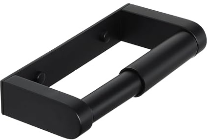Mooche Toilettenpapierhalter, SUS304 Edelstahl Klopapierhalter, Schwarz | 2 Befestigungsmöglichkeiten - Kleben oder gebohrt, mit verdeckter Schraube, für Badezimmer