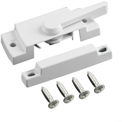 Sumsoctober Cerradura de media luna para puerta y ventana de aleación de zinc de estilo antiguo, cerradura de banda, con accesorios de montaje, para banda colgante simple y doble, fácil instalación