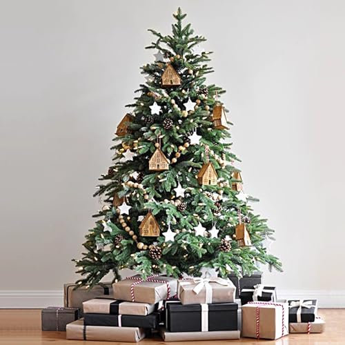 Tannenbaum Künstlich, Künstlicher Weihnachtsbaum mit Warmweißen Lichtern, Zweigspitzen, Metallständer und Aufklappbaren Zweigen for Feiertage, Dekoration(240cm/7.8ft)