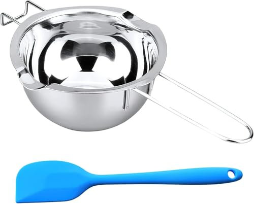 DAWRIS 600ML Double Boiler Candle Melting Pot mit Scraper 304 Stainless Steel Chocolate Melting Pot Melter Candle Making Jug Double Boiler for Candle Making for Wax Chocolate Candy Butter Cheese Soap