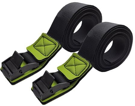 TRUTZHOLM Spanngurt mit Kratzschutz 2 m / 4 m Länge 25 mm Breite Neoprenpolsterung oder Gummischutzkappe Klemmschloss Spanngurt für Fahrrad Motorrad Gepäck 2er Set (Neoprenunterlage, 2 Meter)