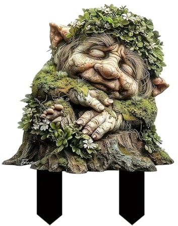 Generisch Gartendeko für DraußEn Wetterfest,Gartendeko Figuren Troll Tragen Deko Gartenfiguren AußEn Groß