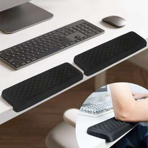 Oaioya L-förmige Schreibtisch EdgeRest 2er-Set Handballenauflage Tastatur Armauflage Schreibtisch 38cm Schreibtischunterlage mit Kantenschutz Tastatur Kissen für Tisch oder Schreibtisch Kante