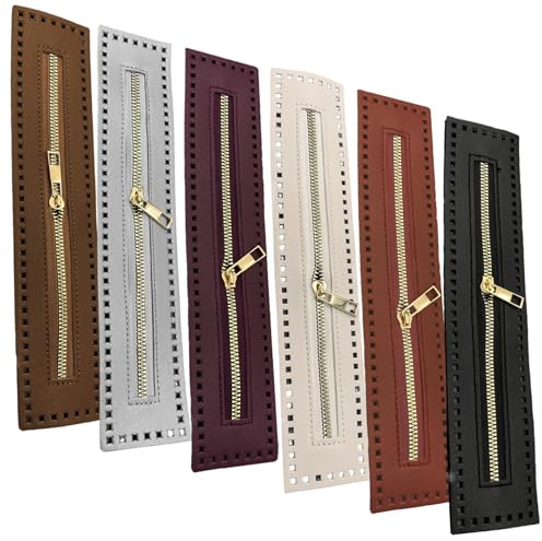 Liummrcy 6 Pezzi di Cerniere per Borse e Portamonete, Cerniera in Pelle PU all'Uncinetto da 10, 6x2, 4 Pollici con Fori, Accessori per Cucire per Fai da Te, Jeans, Artigianato 6 Colori.