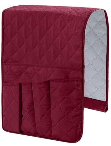 YancLife Sofa Armrest Organizer, Sofa Couch Waterproof Chair Armrest Durable Soft Caddy Organizer Holder for Phone, Cellphone, Book, Magazines, TV Remote Control, Space Saver Bag (Claret)