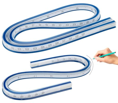 2 Stück Flexibles Kurvenlineal, 30cm & 60cm Biegbares Lineal | Kurvenlineal Schneiderbedarf, Flexibles Lineal, Kunststoff, für Zeichnen, Kleiderdesign, Maß, NäHen, für Schneider, Zeichner