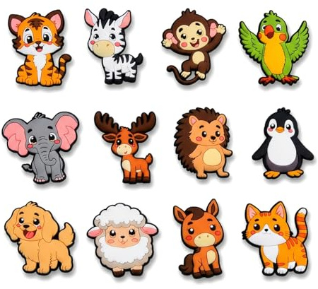 12 Pcs Farm Animal Fridge Magnets for Kids, Cute Cartoon Magnetic Animals, Educational Montessori Toys for Refrigerator, Whiteboard Kids Fridge Magnets Gift