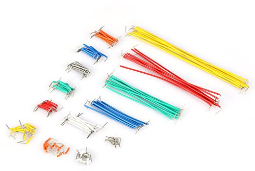 Walfront Breadboard Jumper Wire Kit, 140PCS Preformed Assorted Lengths Connecting Cable Leads with Plastic Storage Box, 14 Sizes 2 to 125mm for Electronics Projects Prototyping
