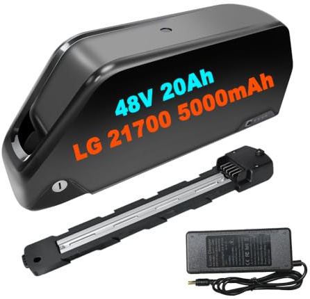 48V 52V 60V Ebike Battery 20AH 25AH 30AH LG5000cell with Charger, Lithium Electric Bike Bafang Voilamart AW for Bafang&Other Ebike Conversion Wheel (48V 20Ah/LG 21700 Cell)