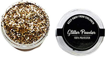 Chunky champagne gold glitter flakes makeup eyes beard face nails 5ml pot