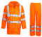 shelikes Hi VIS Viz & Plain Rainsuit 2 Piece Set High Visibility Men Women Hooded Puddle LaShelikes dies Rain Suit Jacket & Trousers Waterproof PVC Workwear Rain Wear Size S-4XL (Orange Hi Vis, XL)