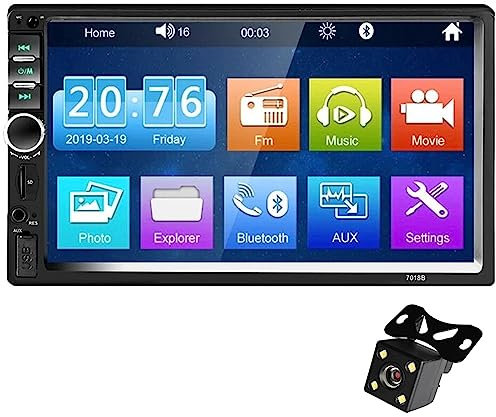 PolarLander Wired Carplay Android Auto Autoradio 2 DIN Car 7 Pulgadas LCD de Pantalla táctil Car Radio Player Bluetooth Car Audio Support Cámara de visión Trasera