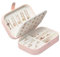 Lrikas Scatole Portagioie Gioielli da Viaggio da Donna Organizzatore da Ragazza Custodia Piccola da Gioielleria per Anelli Orecchini Collane Bracciali, 16,5 x 11,5 x 5,5 cm (Rosa)