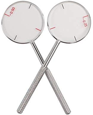 Artibetter 2pcs Round Optical Cross Cylinder Lens Tool Set diopters Optical Instruments diopters kit (0.25/0.5)