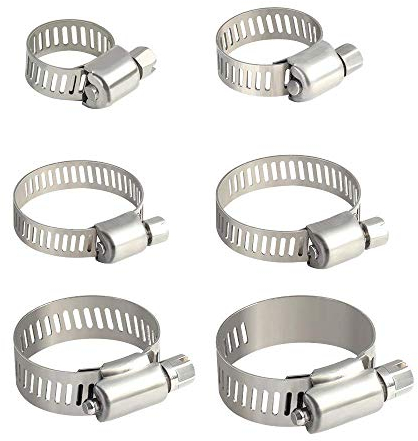 10-16mm Schlauchschelle, 100 Stück Schlauchschellen-Set Aus Edelstahl Für Warmwasserbereiter-Schläuche Home Gas Rohr Ablaufschläuche