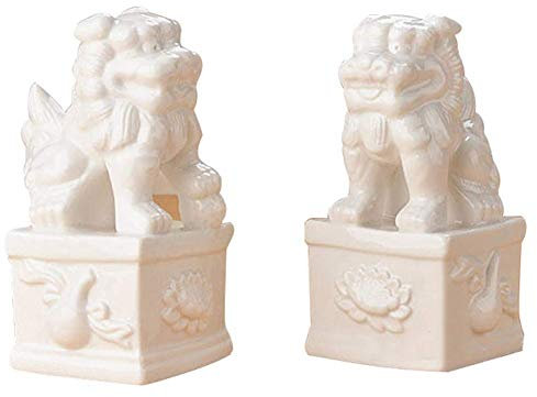 WXQY FOO Dogs Statuen, Löwe Statue Paar FOO Fu Hund Haus und Büro Ziehen Reichtum und Viel Glück